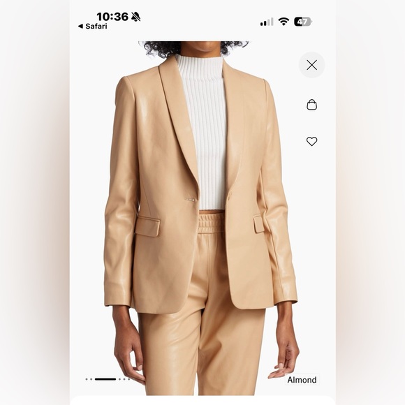 Alice + Olivia Women’s Almond Faux Leather Jacket - Picture 3 of 15